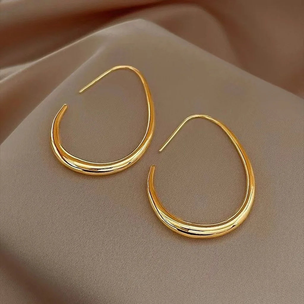Teardrop Open Hoop Earrings – Lightweight Minimalist Fashion Hoop Earrings SWANS Gold