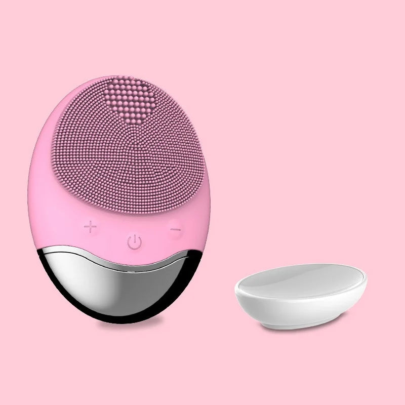 YUNChi Sonic Electric Facial Cleansing Brush – IPX7 Silicone Facial Cleansing Brush SWANS Pink