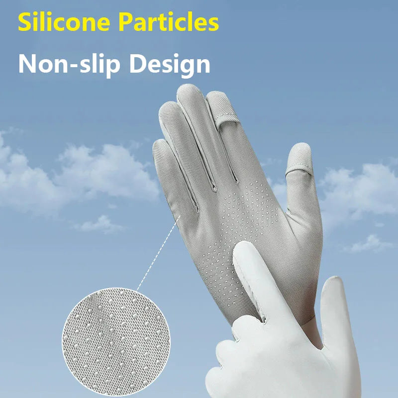 Women UPF50+ UV Sun Gloves Ice Silk Touchscreen Non-Slip UV Sun Protection Gloves SWANS