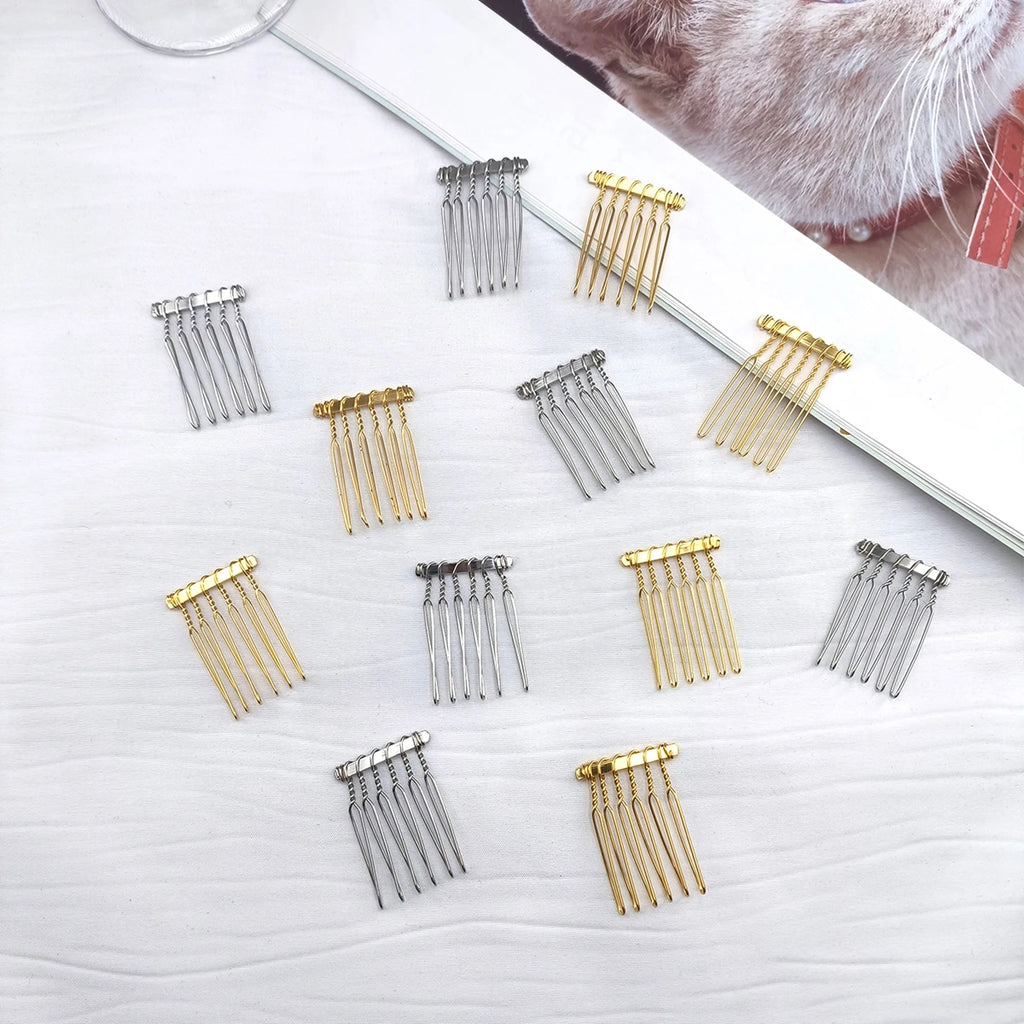 10-Pack 6-Teeth Metal Hair Comb Clips – DIY Jewelry Making Metal Hair Combs SWANS