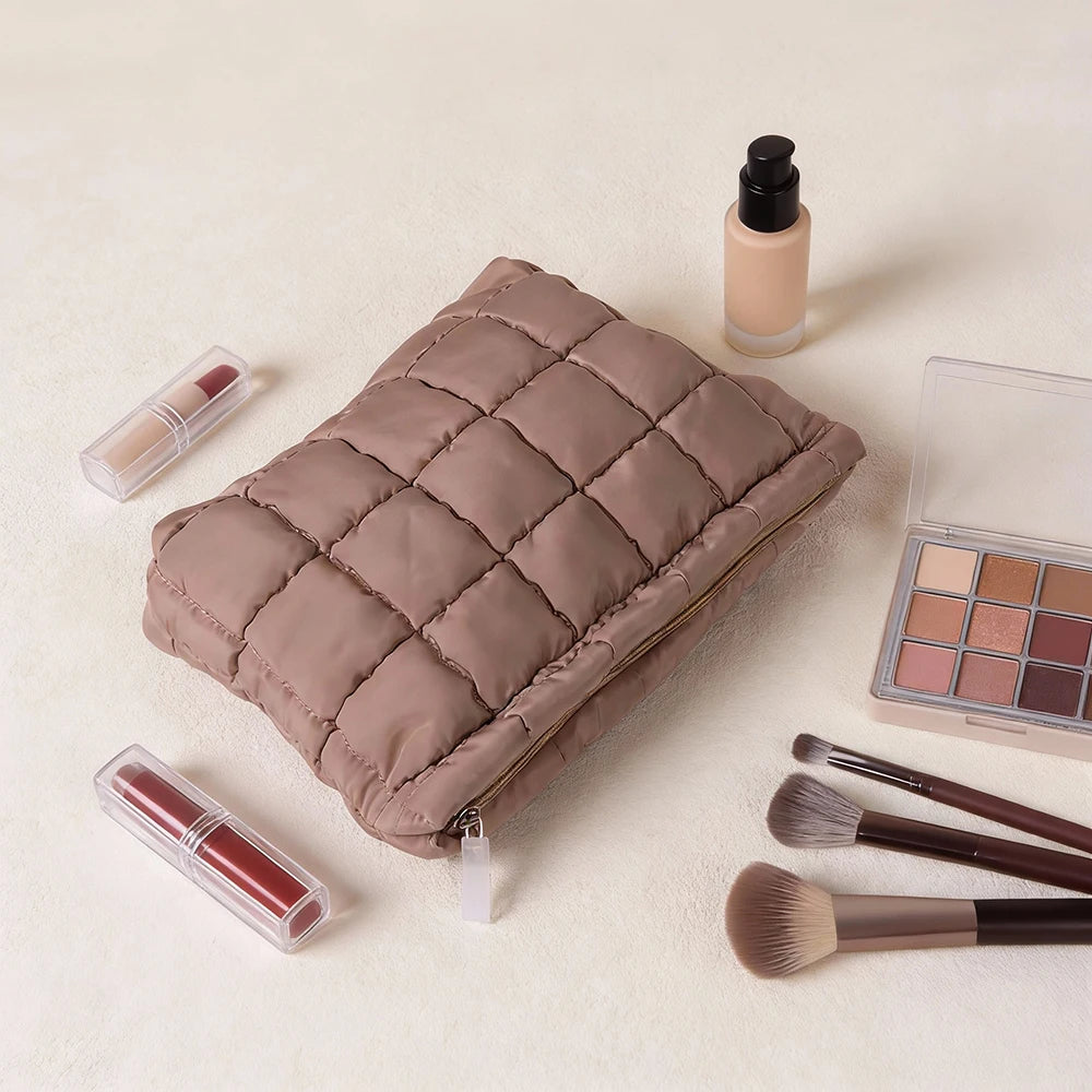 Large Women's Makeup Bag – Zipper Cosmetic Organizer Pouch Cosmetic Makeup Bag SWANS