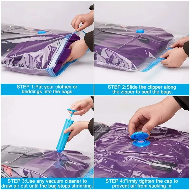 Vacuum Storage Bags – Space-Saving Compression Organizer Vacuum Storage Bags SWANS