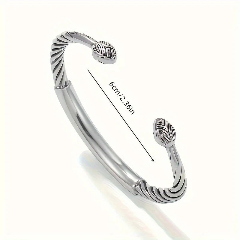 Silver-Plated Retro Six-Character Mantra Cuff Bracelet Cuff Bracelet SWANS silver