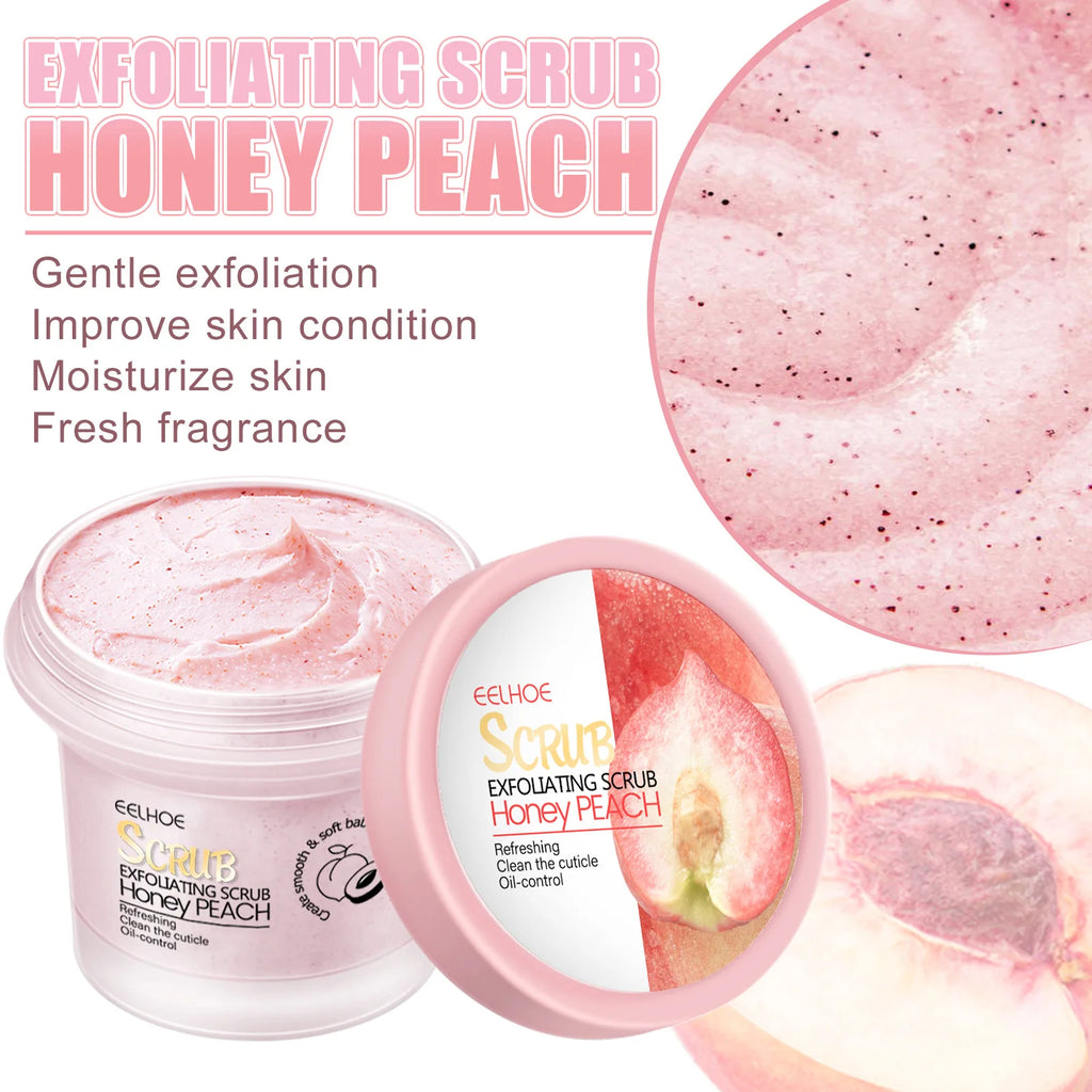 EELHOE Peach Exfoliating Body Scrub – Brighten & Moisturize 100g Body Exfoliating Scrub SWANS