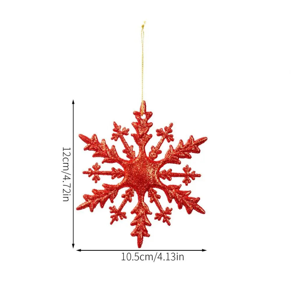 6-Pack 3D Snowflake Christmas Tree Ornaments – Glossy Shimmer Christmas Tree Ornaments SWANS