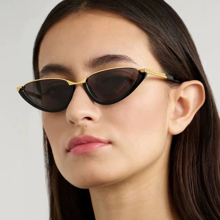 Y2K Metal Cat Eye Sunglasses UV400 Steampunk Shades Cat Eye Sunglasses SWANS
