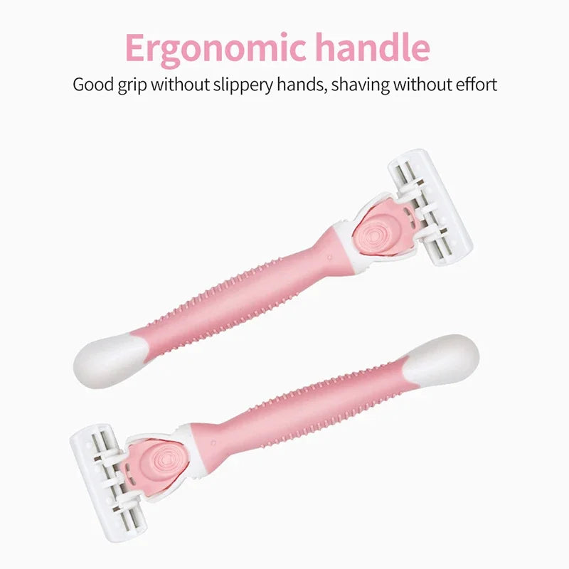 YUNCHi Women's 6-Blade Manual Razor – Replaceable Rotary Head Women's Manual Razor SWANS