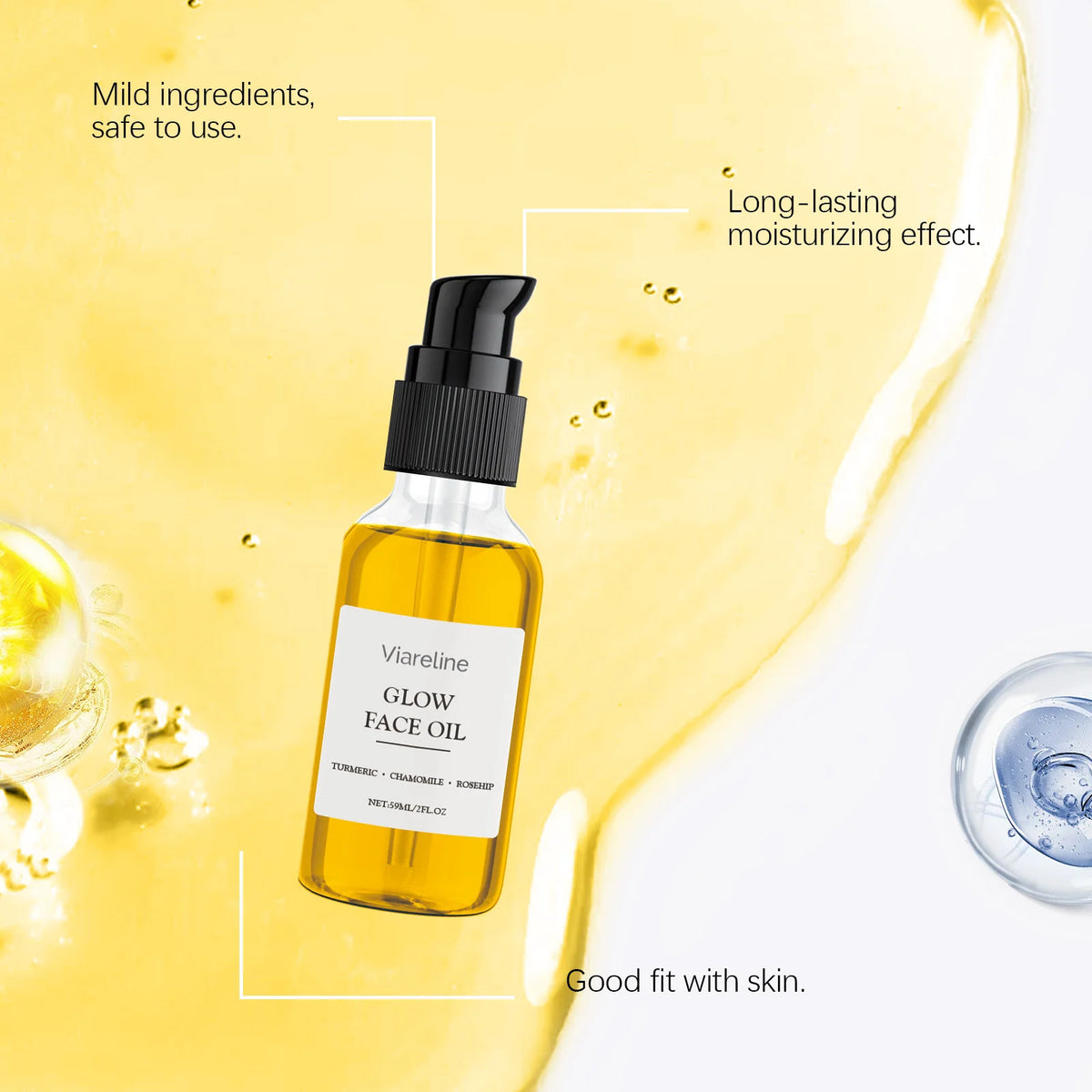 Viareline Turmeric Facial Serum – Brightening & Firming Facial Serum SWANS