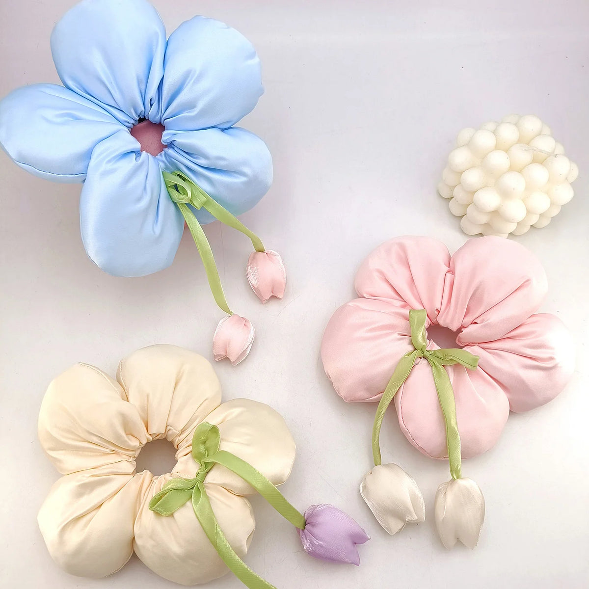 Tulip Bow Elastic Hair Tie – Floral Women's Hair Band Elastic Hair Band SWANS