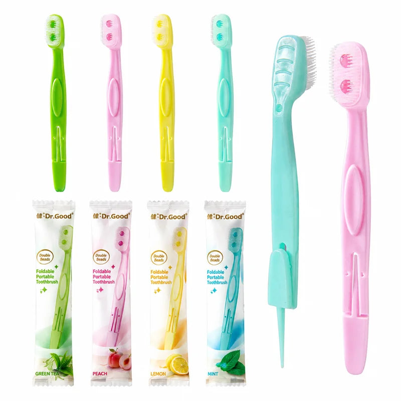 10-Pack Disposable Travel Toothbrush with Toothpaste & Scraper Disposable Travel Toothbrush SWANS