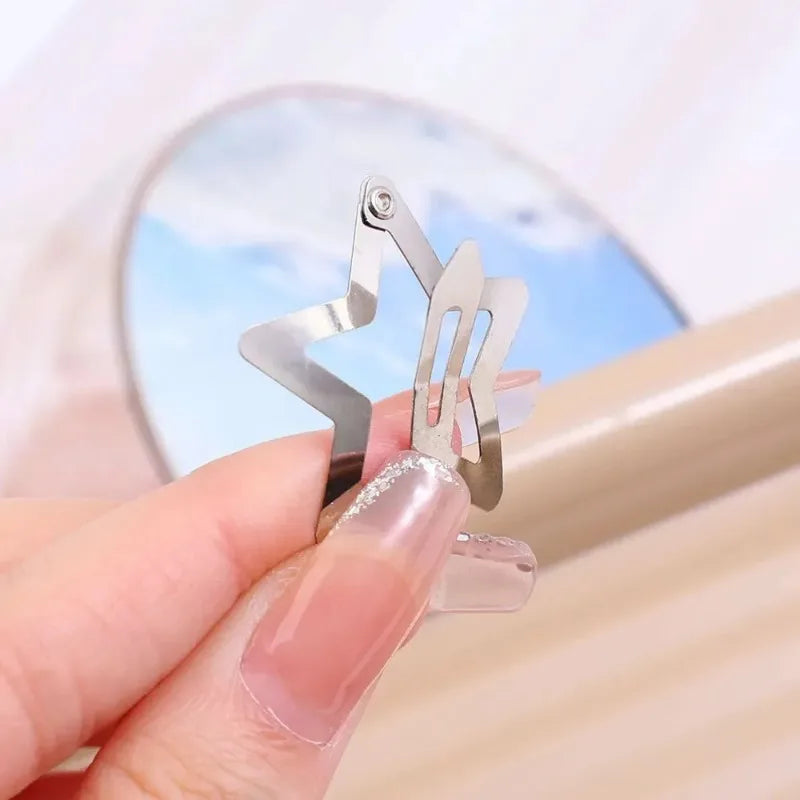 Y2K Silver Star Hair Clips – Metal Snap Barrettes 10–200pcs Hair Snap Barrettes SWANS