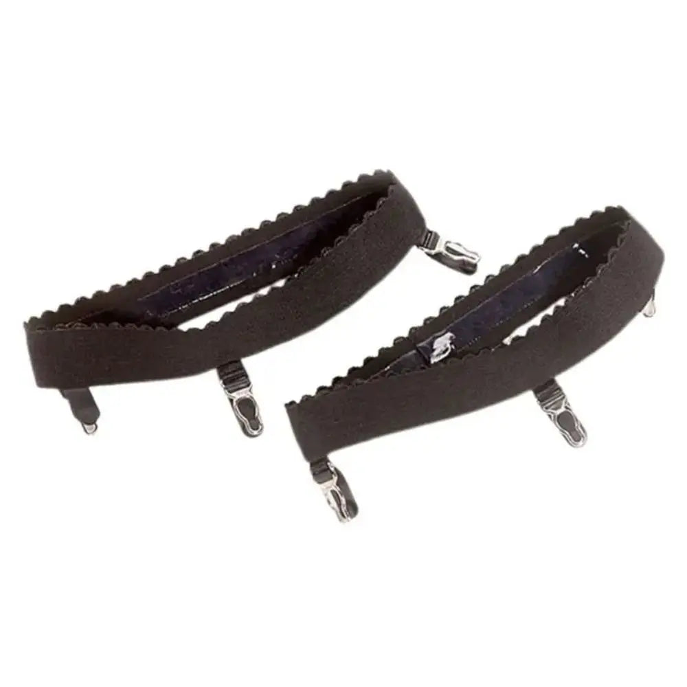 Elastic Lace Garter Belt 3-Clip Anti-Slip Stocking Suspenders Garter Belt Suspenders SWANS Black S