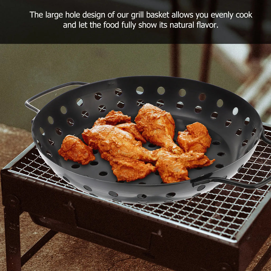 Carbon Steel Nonstick BBQ Grill Pan – Double Handle Grill Tray BBQ Grill Pan SWANS