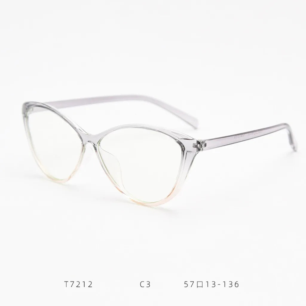 TR90 Cat Eye Blue Light Blocking Glasses Frame Women Eyeglasses Frame SWANS Grey Pink