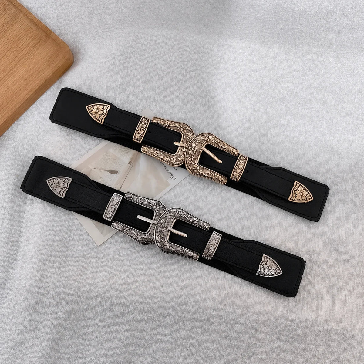 Women's Vintage Elastic Waist Belt – Adjustable PU Leather Elastic Waist Belt SWANS