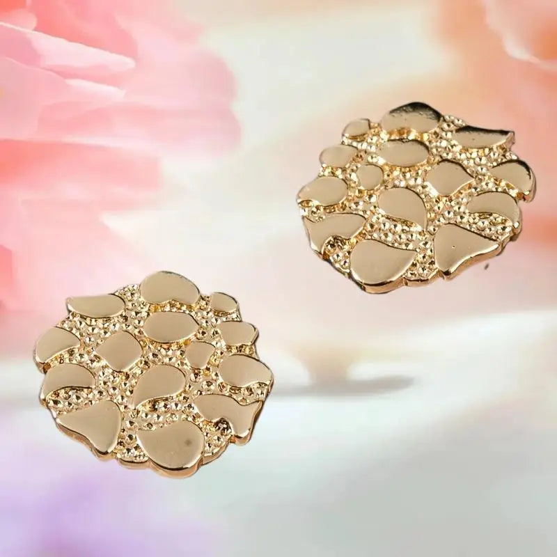 Geometric Gold Stud Earrings – Unisex Zinc Alloy Fashion Jewelry Stud Earrings SWANS