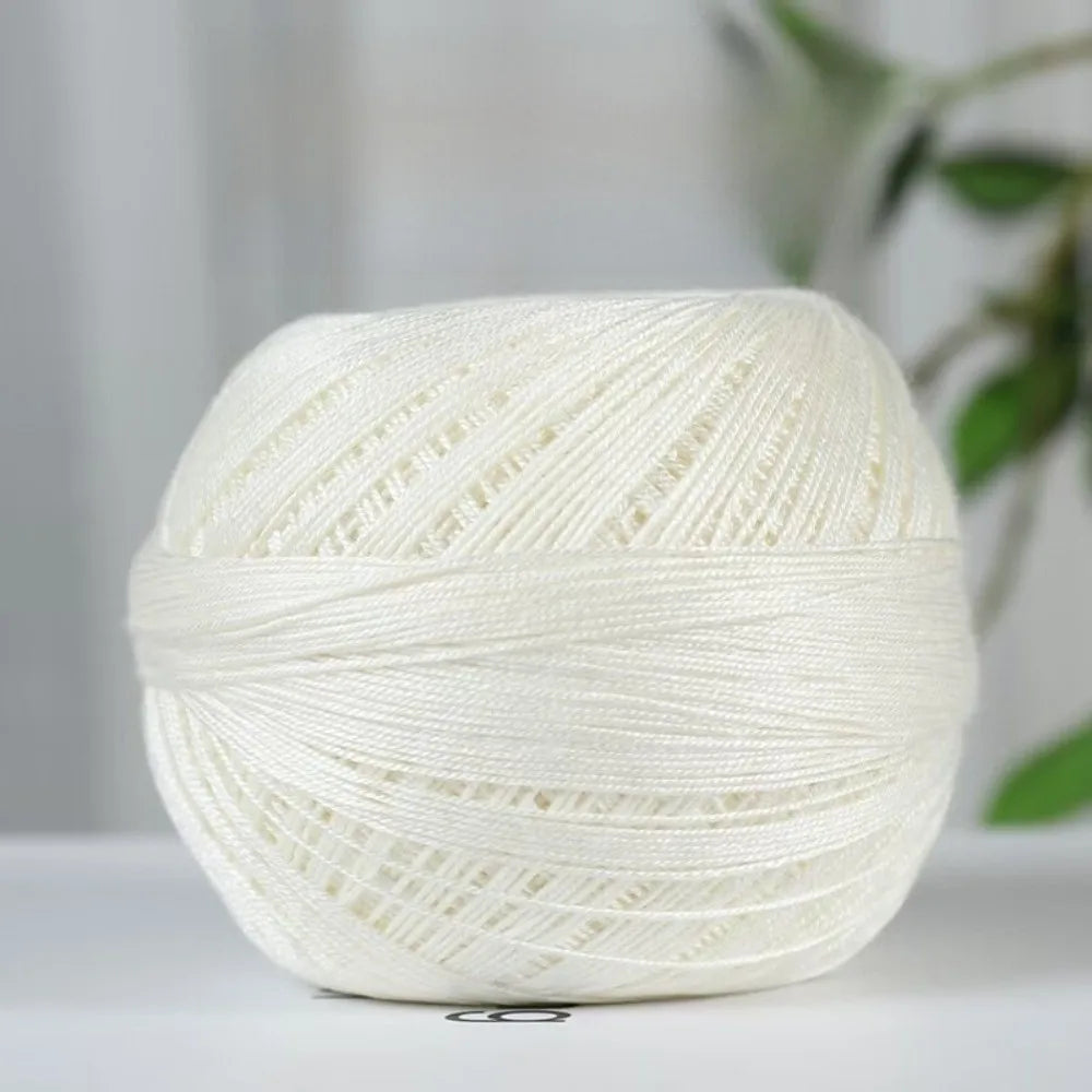 Size 7 Lace Crochet Thread Yarn – Soft Mercerized Cotton 50g Lace Crochet Yarn SWANS White