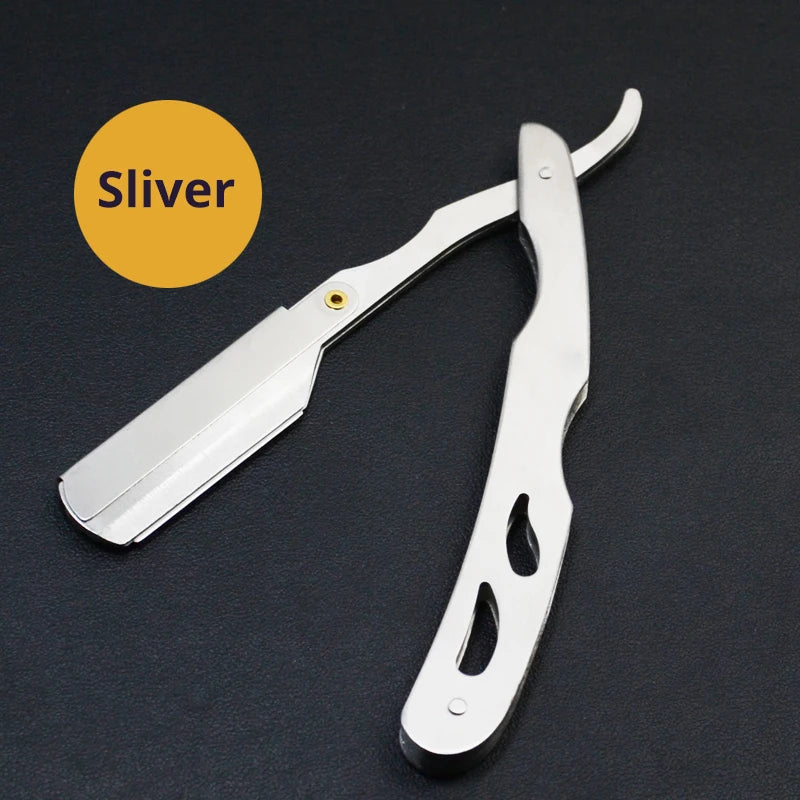 Yunchi Folding Barber Razor – Stainless Steel Men's Shaver Folding Barber Razor SWANS black