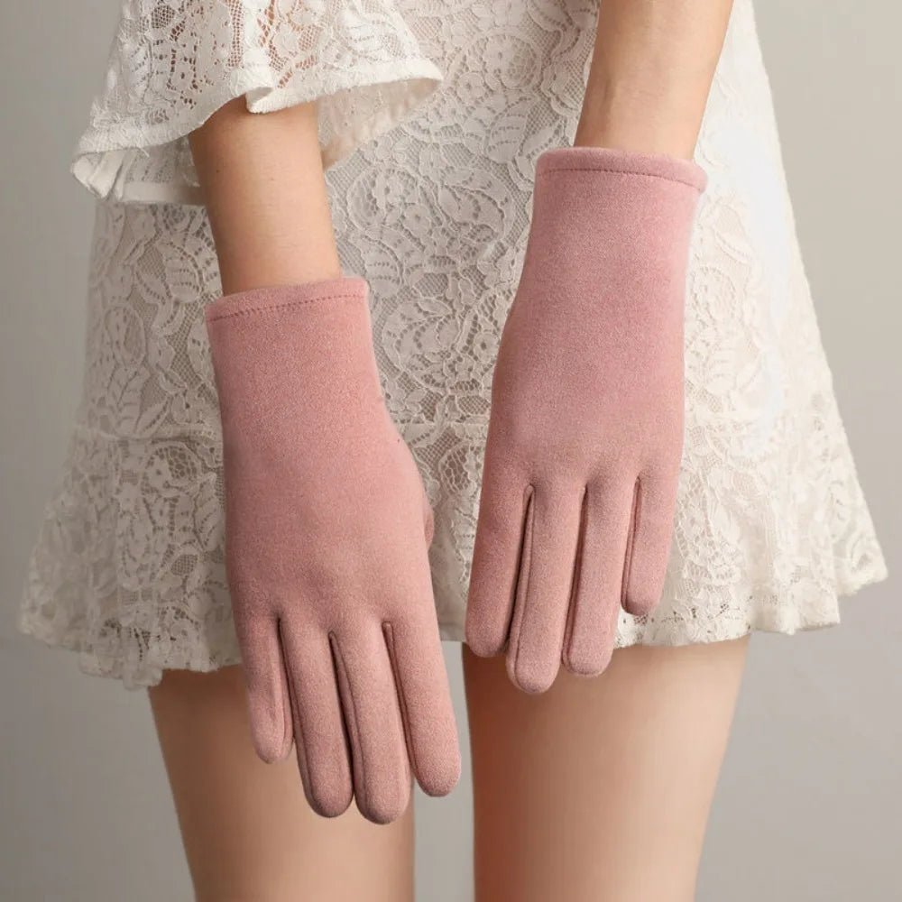 Touchscreen Winter Knit Gloves – Warm Full Finger Unisex Winter Knit Gloves SWANS Pink