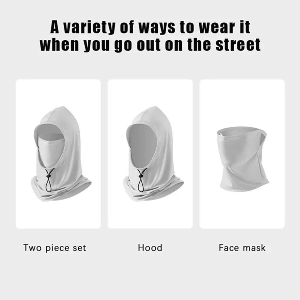 Ice Silk UV Sun Mask – Breathable Full Face Cover, Unisex Sun Face Mask SWANS