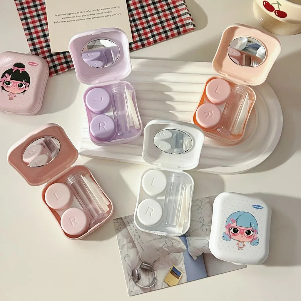 Portable Contact Lens Case Kit with Mirror & Accessories Contact Lens Case SWANS