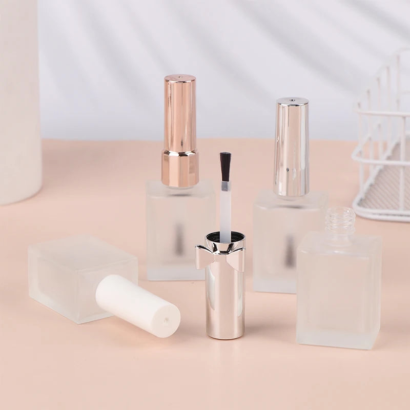 15ml Frosted Glass Nail Polish Bottle with Brush – Light-Resistant Nail Polish Bottle SWANS