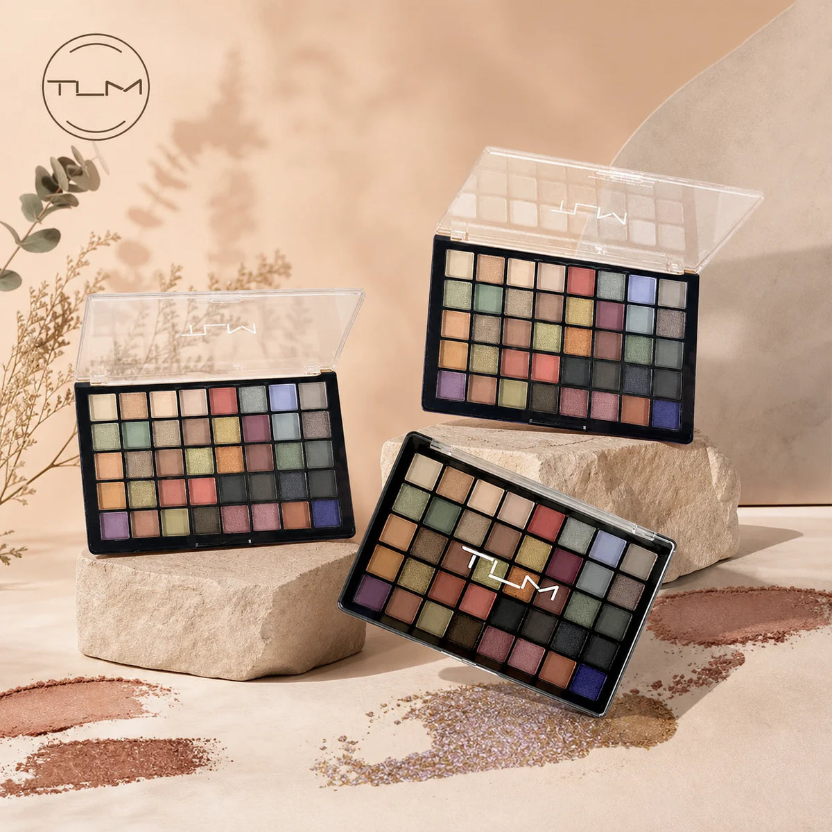 TLM 40-Color Eyeshadow Palette – Matte, Shimmer & Glitter Eyeshadow Palette SWANS 3pcs United States