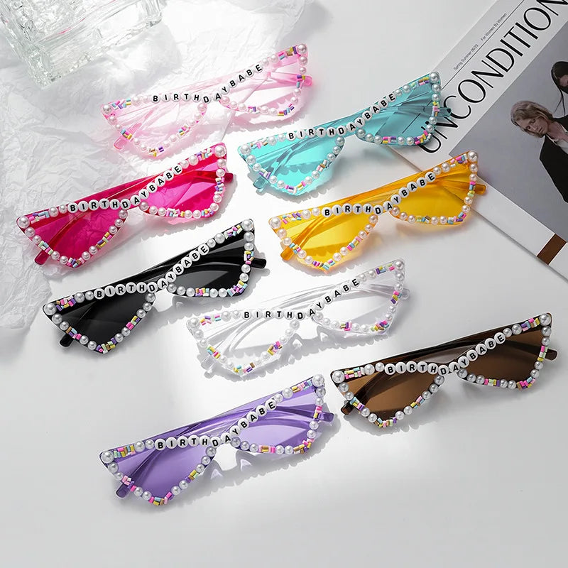 KLASSNUM Rhinestone Cat Eye Sunglasses UV400 Mirror Lens Fashion Sunglasses SWANS