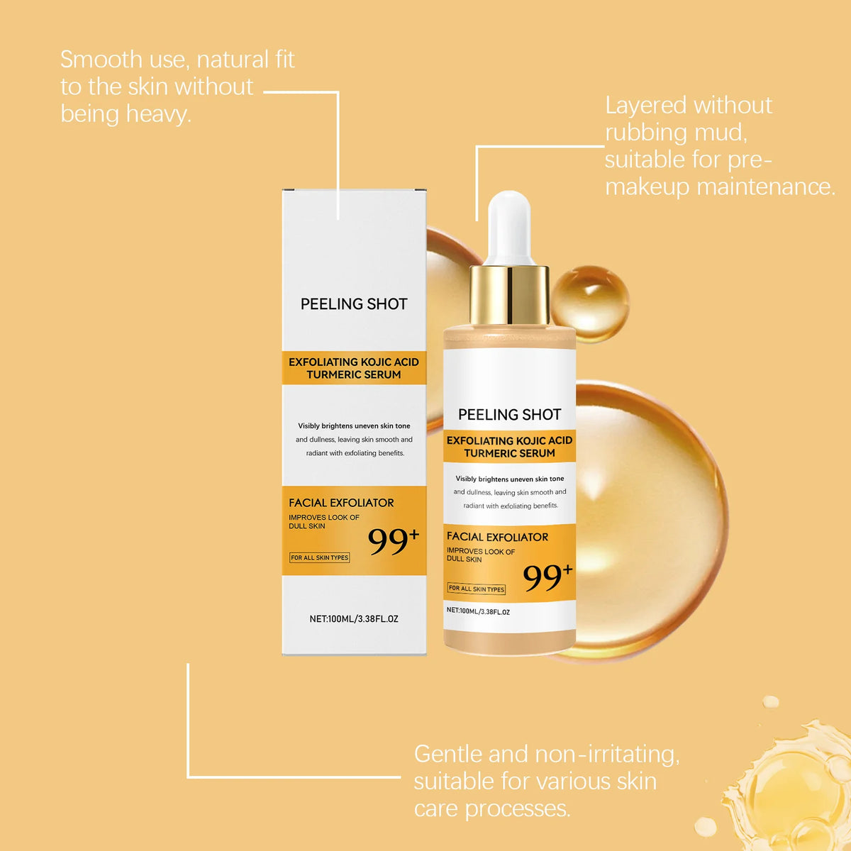 Kojic Acid Turmeric Spray Serum – Exfoliating & Firming Face Serum Spray SWANS