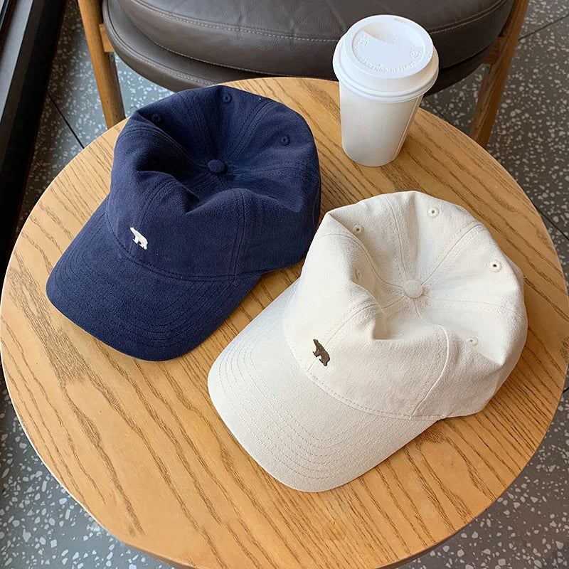 Bear Embroidery Baseball Cap – Unisex Cotton Snapback Hat Baseball Cap SWANS