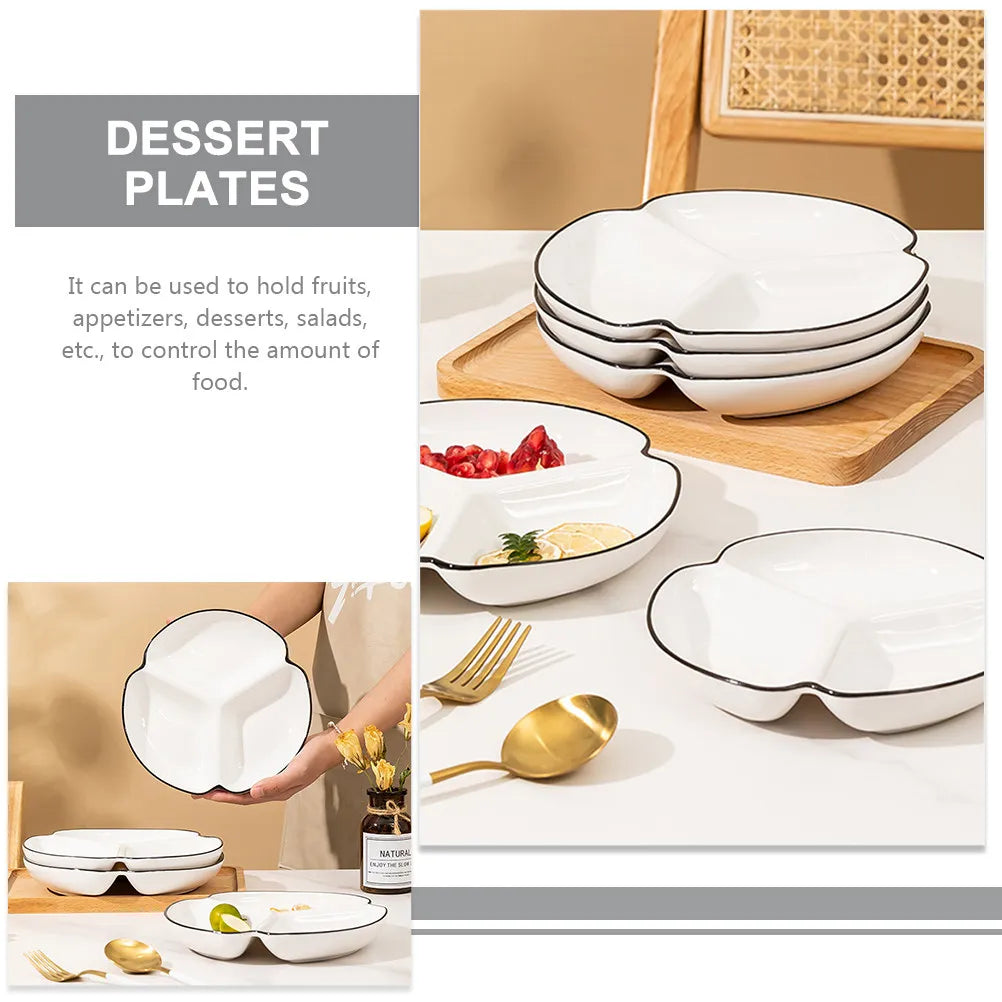 Ceramic Divided Serving Plate – Multi-Compartment Dish Divided Serving Plate SWANS