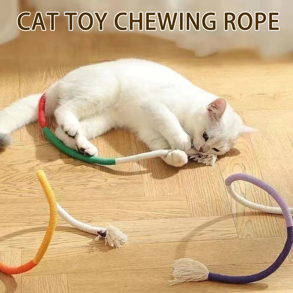 SWANS 3-Pack Cat Chew Rope Toys – Handmade Cotton Molar Toy Cat Chew Toy SWANS