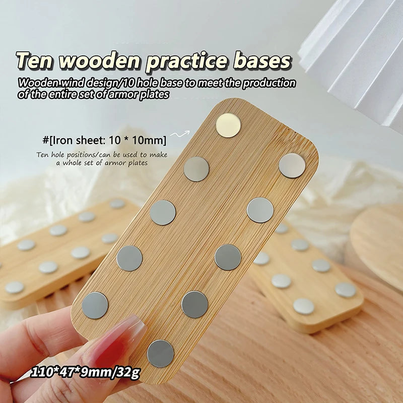 Wooden Nail Practice Stand – 10-Grid Magnetic Tip Holder Nail Practice Stand SWANS