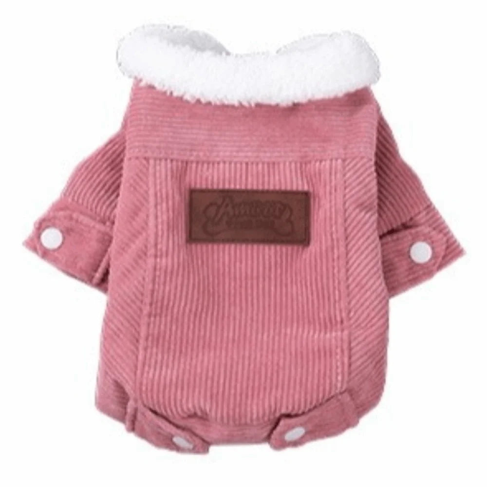 Windproof Fleece Dog Vest Coat – Winter Bodysuit for Small Dogs Dog Winter Coat SWANS Pink XL
