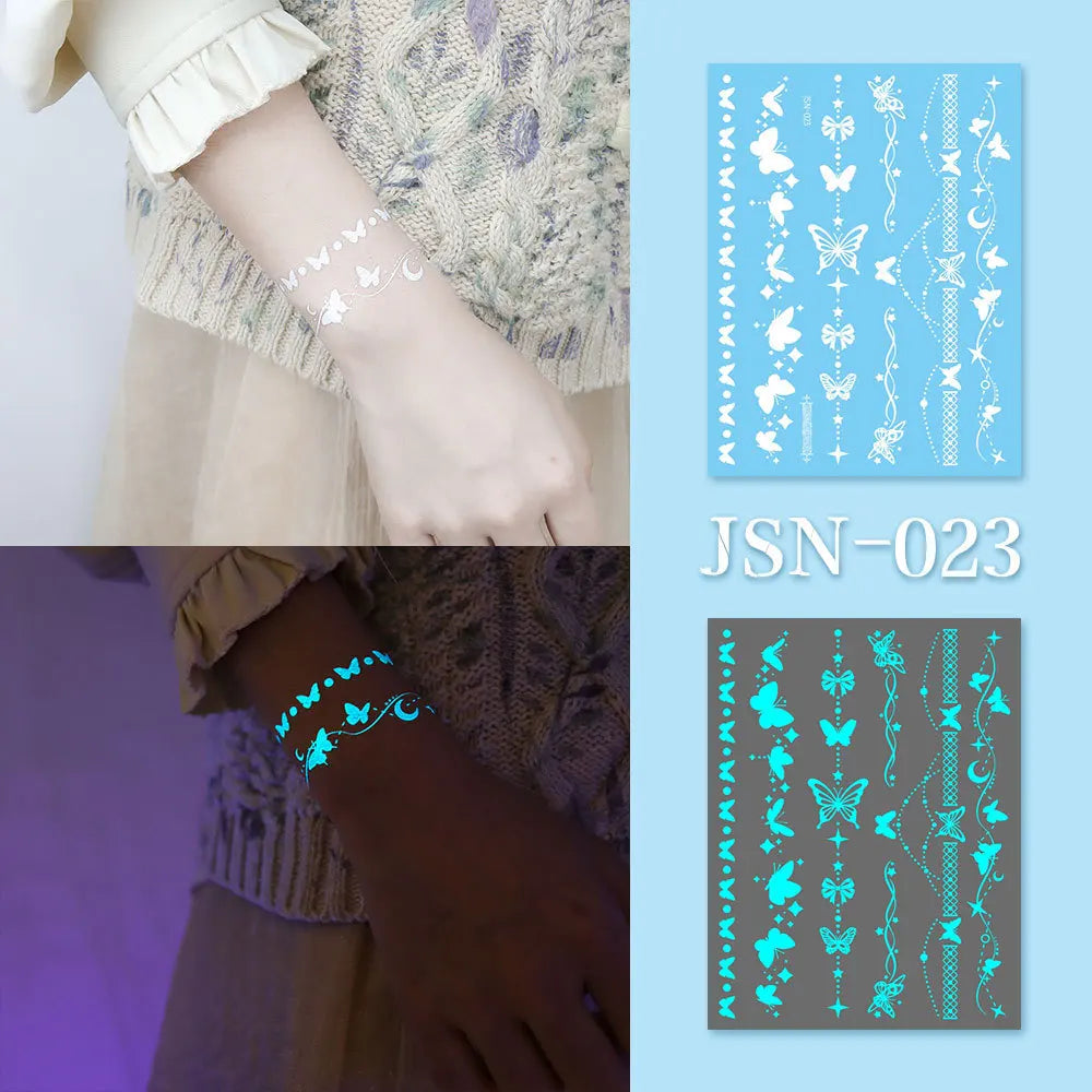 Luminous Glow Temporary Tattoo Stickers – Face, Arm & Body Temporary Tattoo Sticker SWANS 23