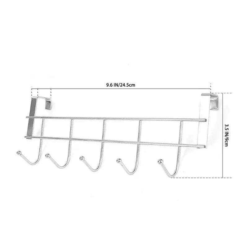 SWANS 5-Hook Stainless Steel Cabinet Door Hook Organizer Door Hook Organizer SWANS