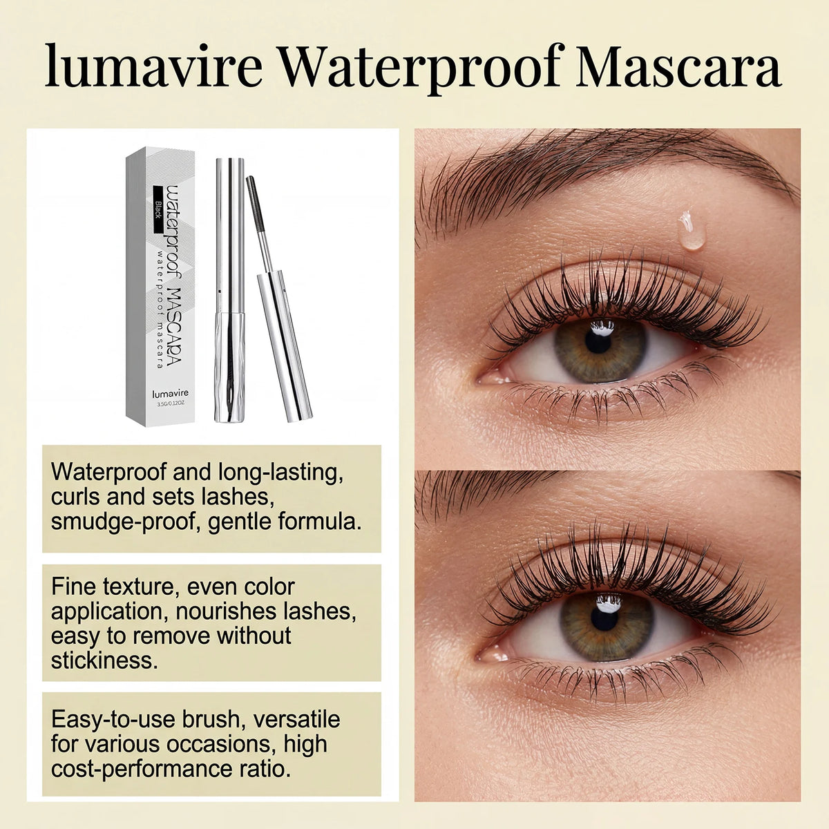 Zephoco 4D Silk Fiber Waterproof Mascara – Volume & Curl Volumizing Mascara SWANS