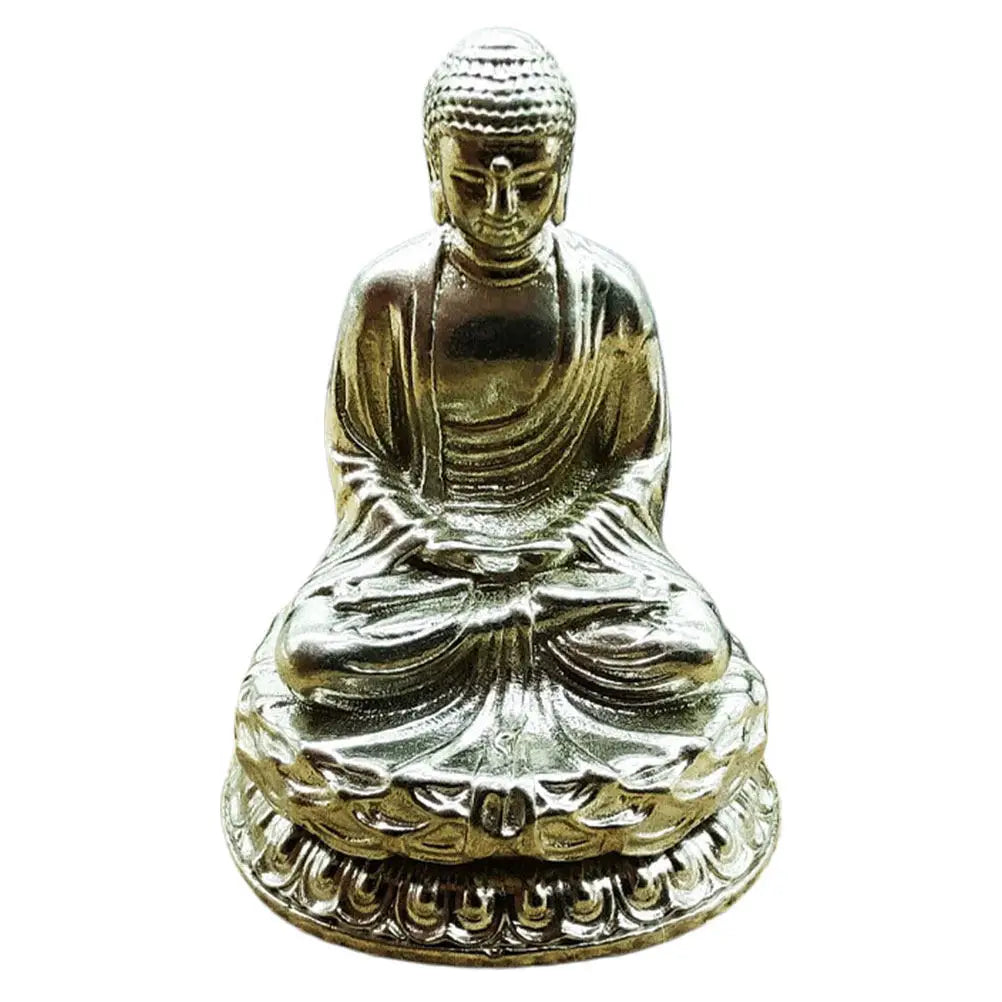 Mini Copper Buddha Statue – Retro Fortune Home & Car Decor Decorative Figurine SWANS
