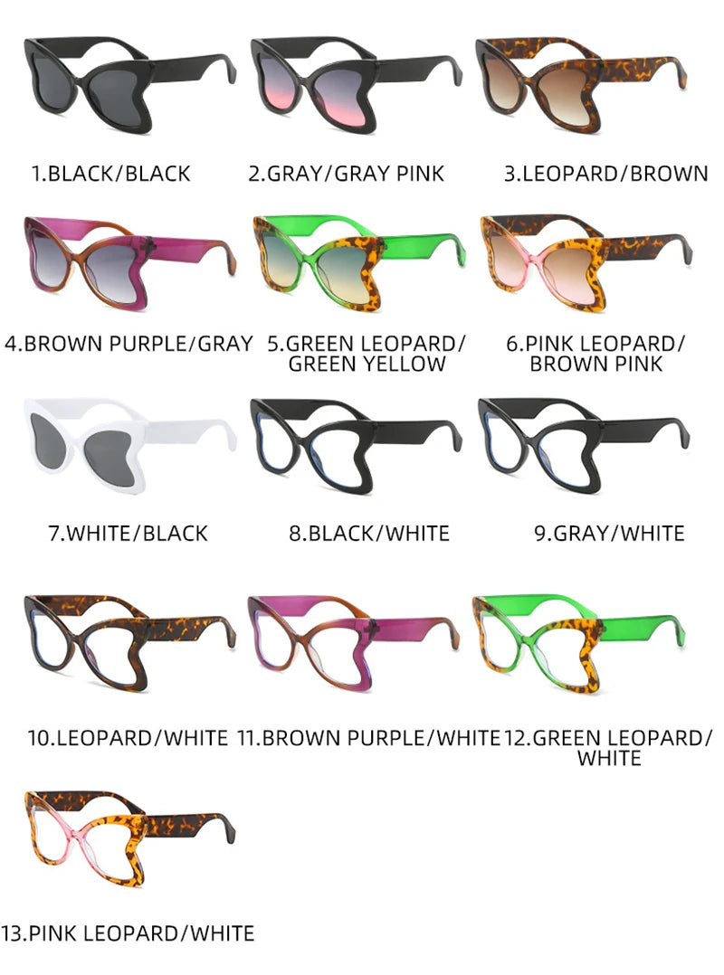 TOYEARN Oversized Butterfly Sunglasses UV400 Big Frame Fashion Sunglasses SWANS