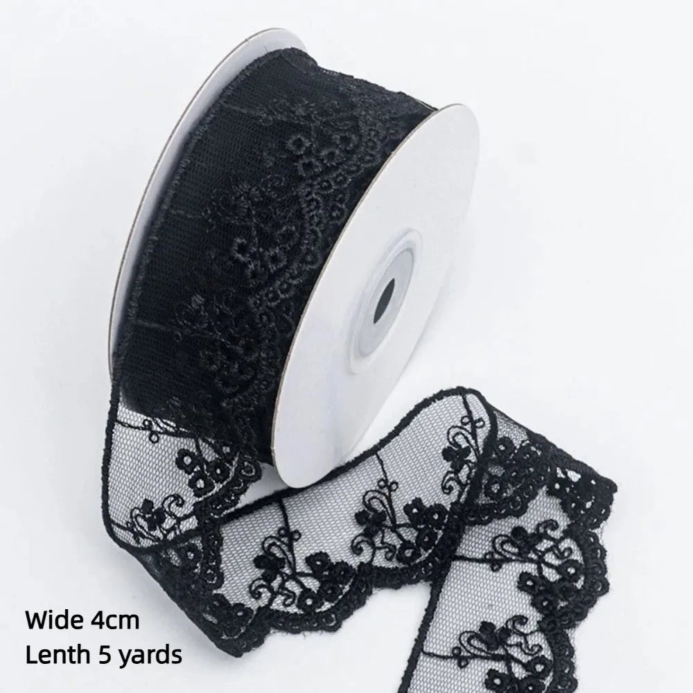 Hollow Lace Ribbon Jacquard Polyester DIY Craft – 5 Yards Lace Craft Ribbon SWANS