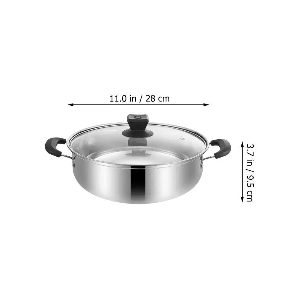 Large Stainless Steel Hot Pot Double Handle – Even Heat 28cm Stainless Steel Stockpot SWANS