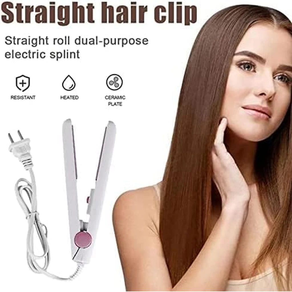 YIBER Mini Ceramic Hair Straightener & Curler | Travel Flat Iron Hair Straightener Curler SWANS