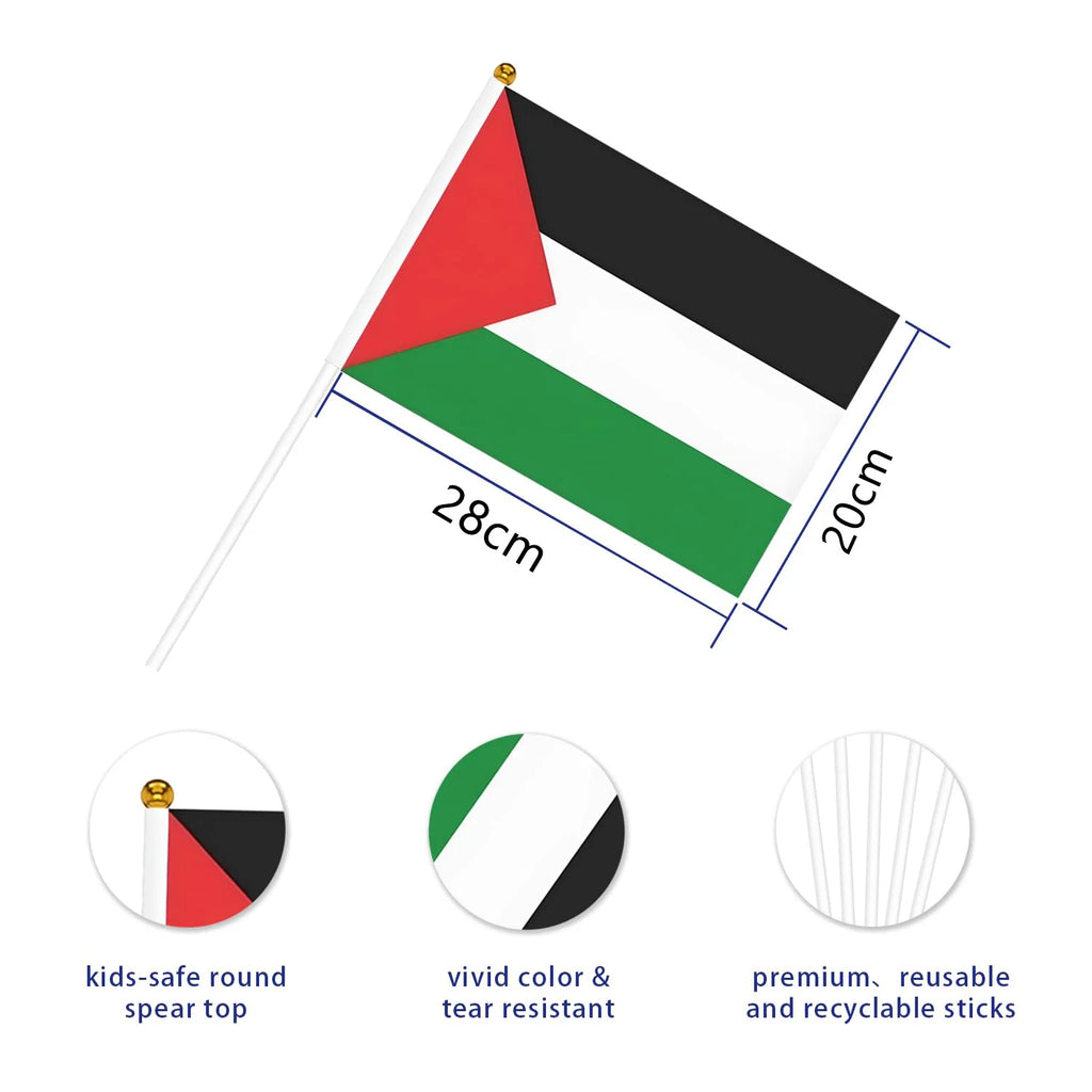 Palestine Hand Waving Mini Flags 5/10/20pcs – Polyester Banner Hand Waving Flags SWANS