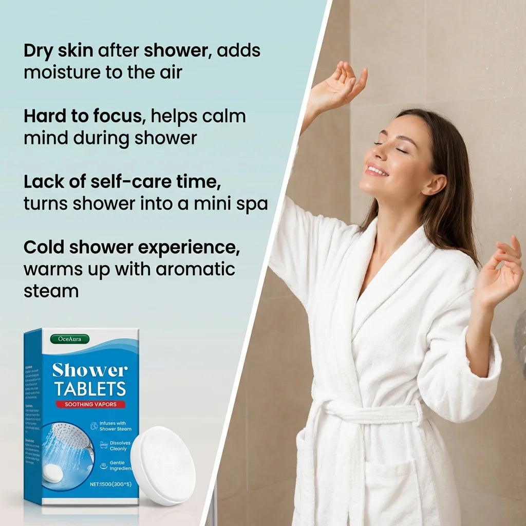 OceAura Aromatherapy Shower Steamers – 5-Pack Moisturizing Tablets Shower Steamer Tablets SWANS