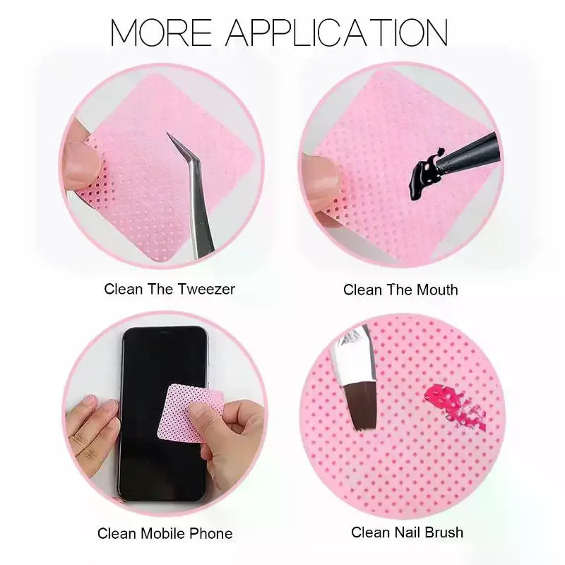 200-Pack Lint-Free Nail & Eyelash Wipes | Salon Cleaning Pads Lint-Free Nail Wipes SWANS