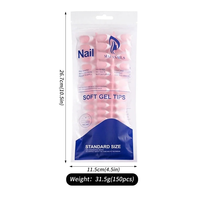 150-Pack French Matte False Nails – Nude Pink Ballet Tips False Nail Tips SWANS