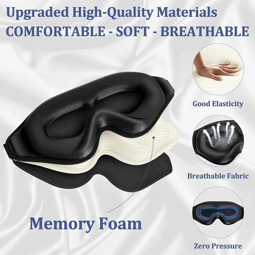 3D Memory Foam Blackout Sleep Eye Mask – Adjustable & Breathable Sleep Eye Mask SWANS