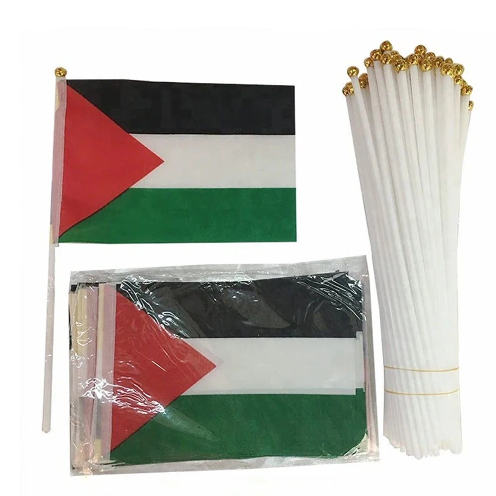 Palestine Hand Waving Mini Flags 5/10/20pcs – Polyester Banner Hand Waving Flags SWANS