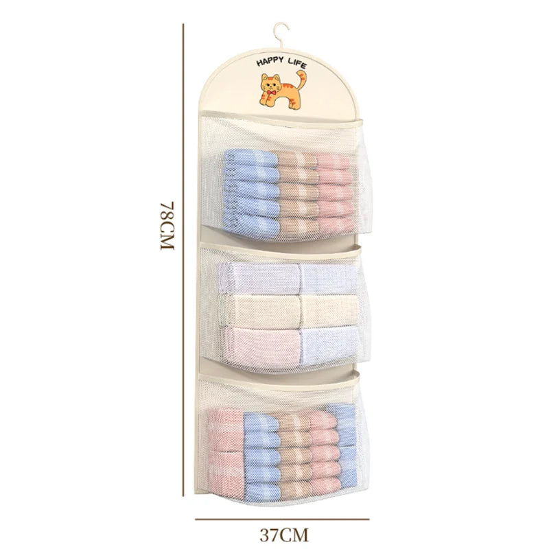 Hanging Mesh Storage Bag 2/3-Layer Wardrobe Organizer Wardrobe Storage Organizer SWANS L