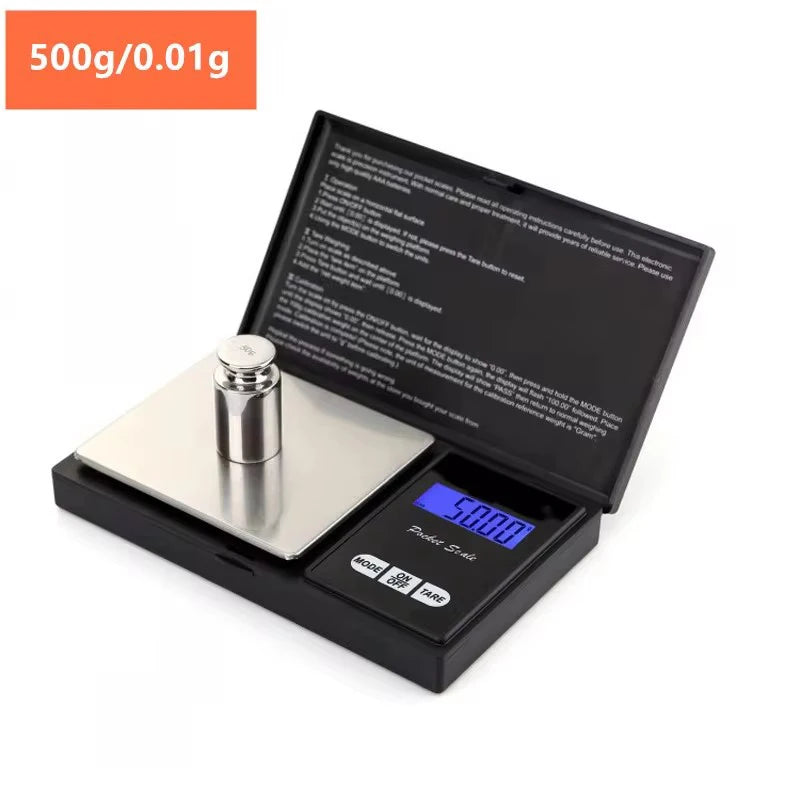 Portable Digital Jewelry Scale 0.01g – 200g/500g/1000g Digital Jewelry Scale SWANS 500g